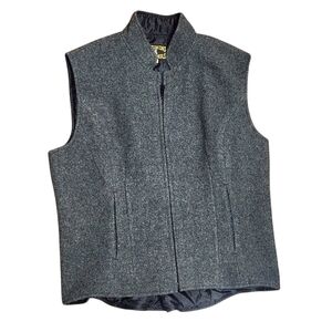 Wyoming Traders Sierra Wool Vest Womens Medium Gray Zip Mock Collar Tailored